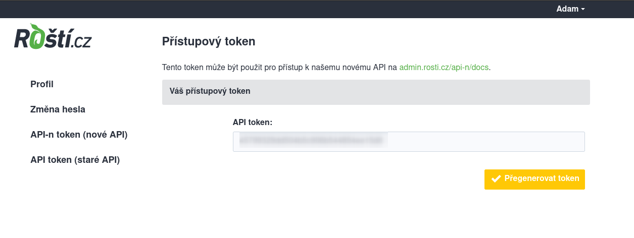 API token